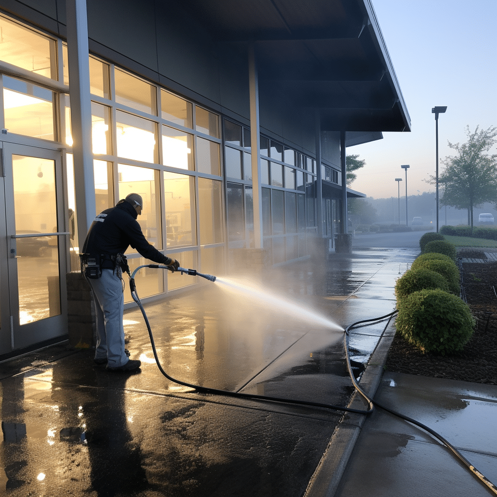 Office Building Exterior Cleaning, Commercial Pressure Washing Germantown Maryland