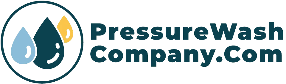 Pressure Wash Company.Com logo with water drops